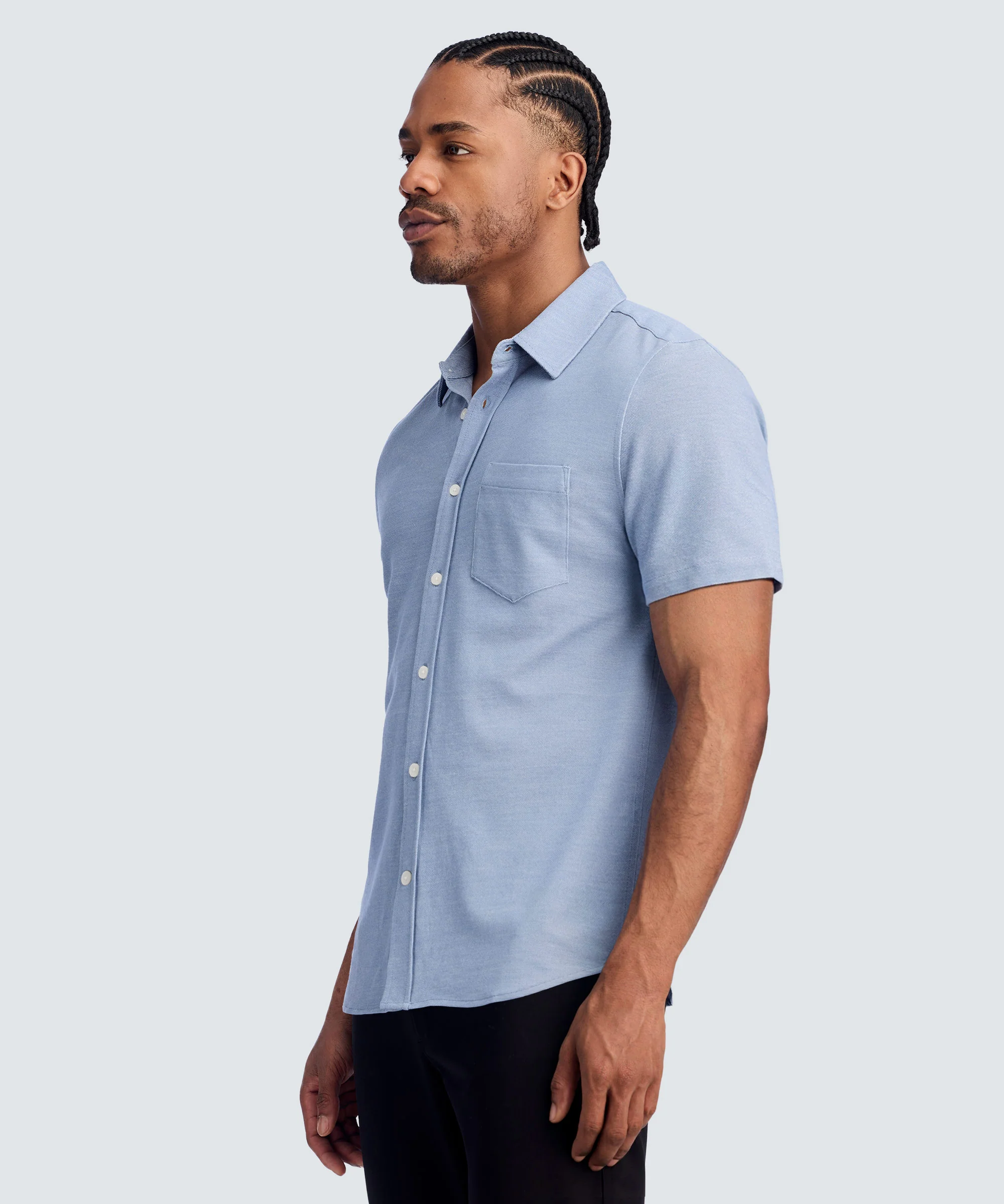 Men's Relaxed Short Sleeve Merino Button-Up - Image 4