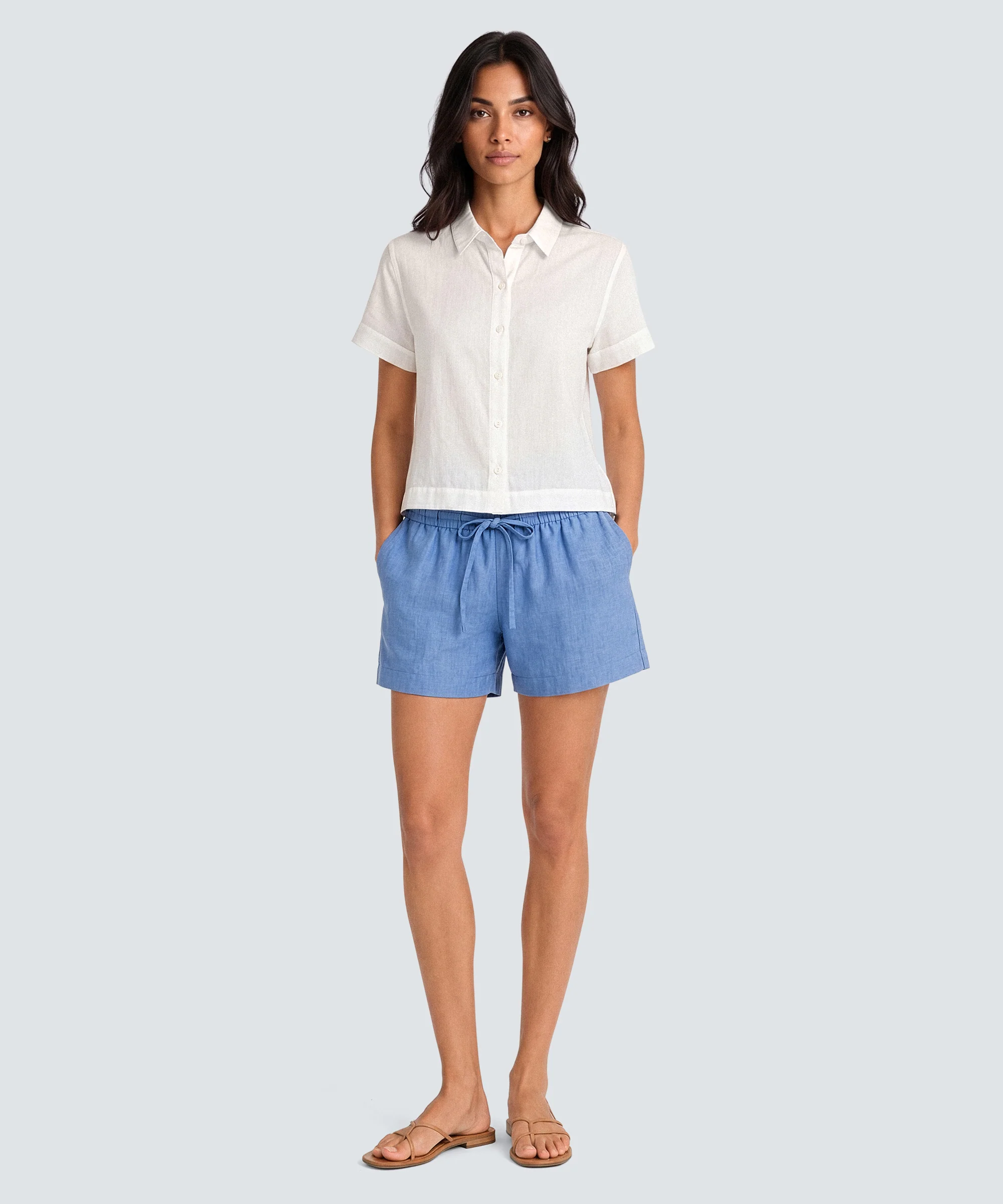 Women’s Merino Linen Short Sleeve Shirt - Image 13